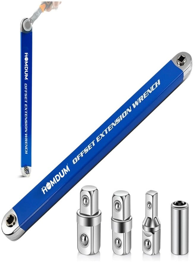 Homdum Impact Extension Wrench Offset Design with Ratchet Mechanism for Automotive & DIY Use| Multi-Angle Offset Extension Wrench Durable Steel Ratcheting Tool for Home & Garage - Image 1